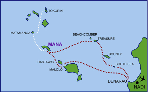 ルートマップ、家族旅行、フィジー、アウトリガー、マナ島、ホテル、海外ホテル、個人旅行、オンライン予約、南太平洋、ビーチリゾート